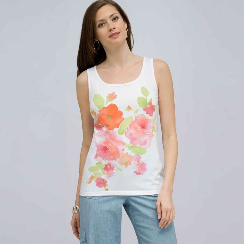 Floral Scoop Neck Tank.